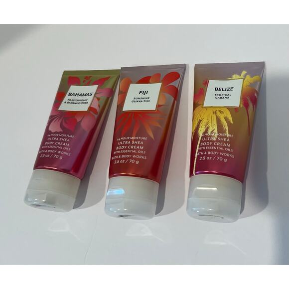 3 NEW Bath & Body Works BAHAMAS FIJI BELIZE Ultra Shea 24 Hour Moisture 2.5 oz - Picture 3 of 4